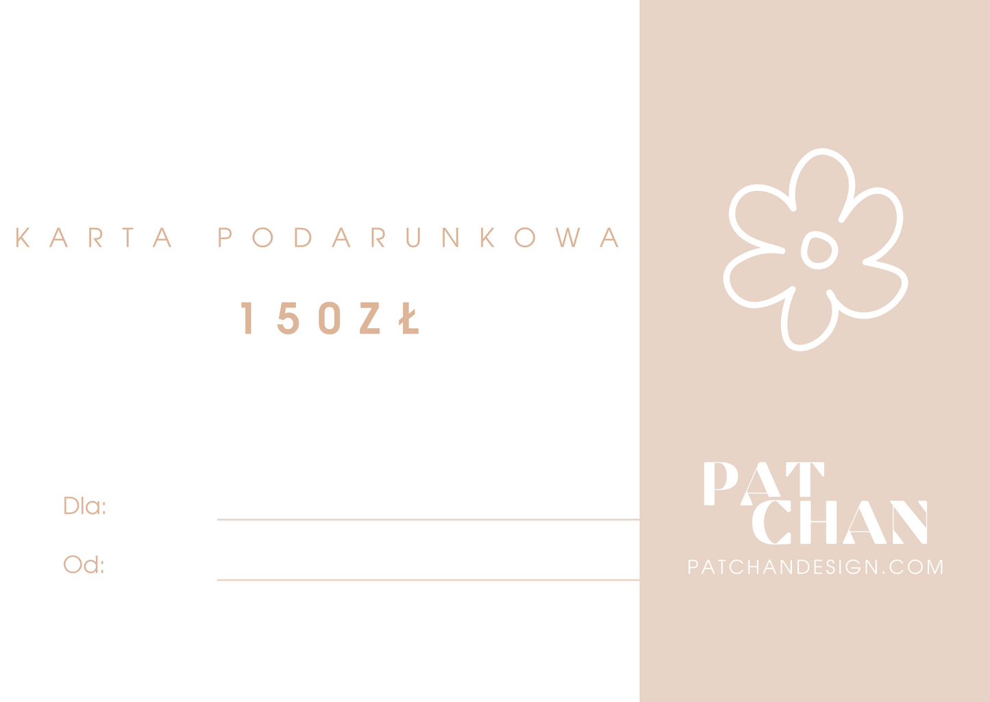 KARTA PODARUNKOWA PATCHANdesign