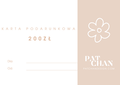 KARTA PODARUNKOWA PATCHANdesign